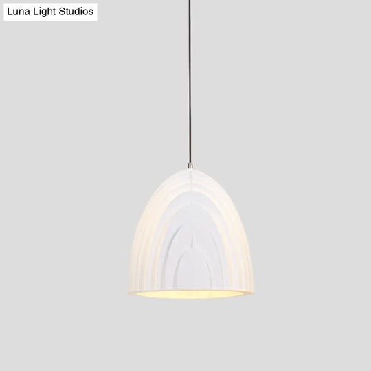 Wood Grain Dome Pendant Light With Color Options