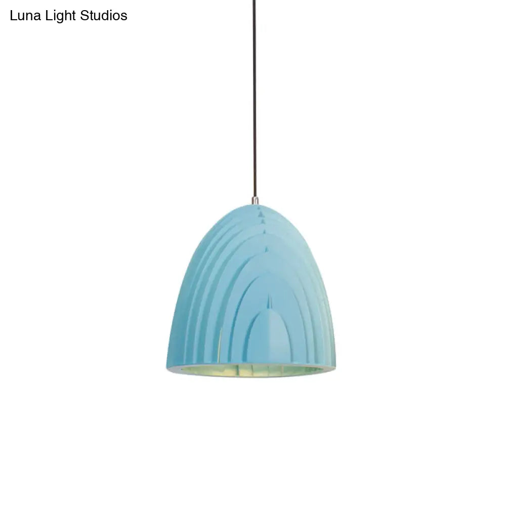 Wood Grain Dome Pendant Light With Color Options