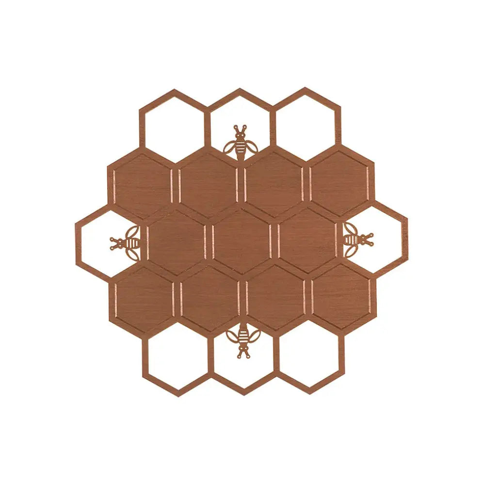 Modern Wood Honeycomb Led Wall Sconce - Warm Light For Balcony Child Bedroom & More Weathered Copper