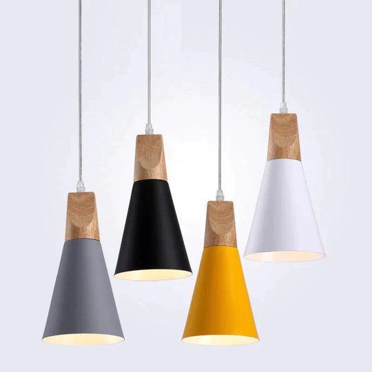 Modern Wood Pendant Lights LED Hanglamp Colorful Pendant Lamps For Restaurant/Bar Lighting Luminaire Home Decoration Lamparas