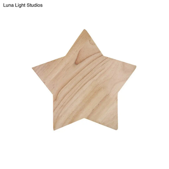 Modern Wood Star Led Wall Sconce - Stylish Contemporary Living Room Lighting