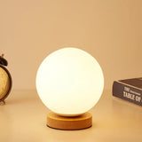 Modern Wood White Glass Book Light With Single Bulb - Globe/Cylinder/Square Shade Task Lighting /