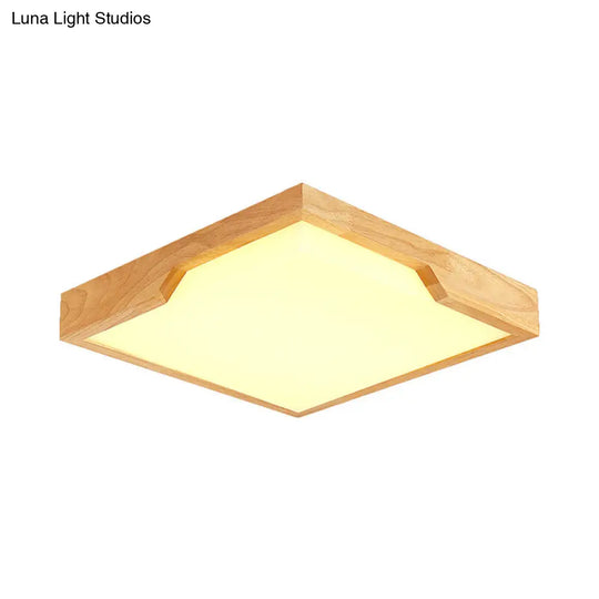 Modern Wooden Led Ceiling Lamp - Single Light Flush Mount Fixture (3 Sizes: 16/19.5/23.5)