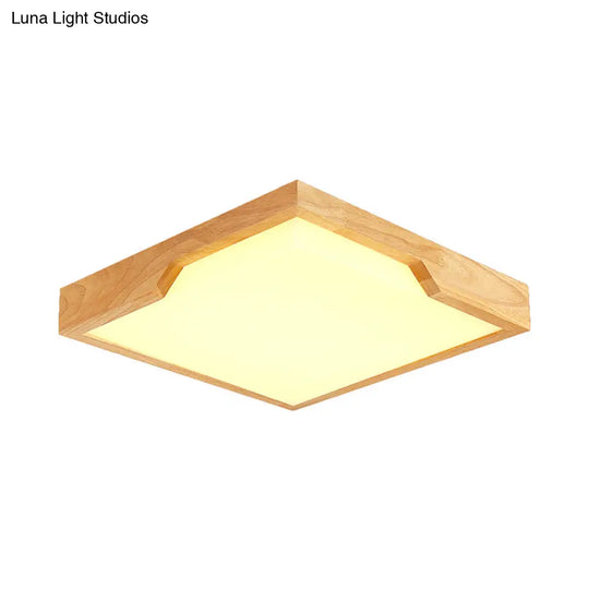 Modern Wooden Led Ceiling Lamp - Single Light Flush Mount Fixture (3 Sizes: 16’/19.5’/23.5’)