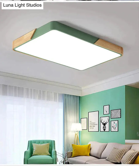 Modern Wooden Led Ceiling Lights For Living Room Bedroom Kitchen Luminaria Ultra-Thin 5Cm Hall Lamp