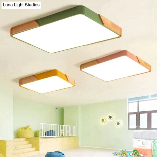 Modern Wooden Led Ceiling Lights For Living Room Bedroom Kitchen Luminaria Ultra-Thin 5Cm Hall Lamp