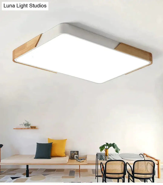 Modern Wooden Led Ceiling Lights For Living Room Bedroom Kitchen Luminaria Ultra-Thin 5Cm Hall Lamp