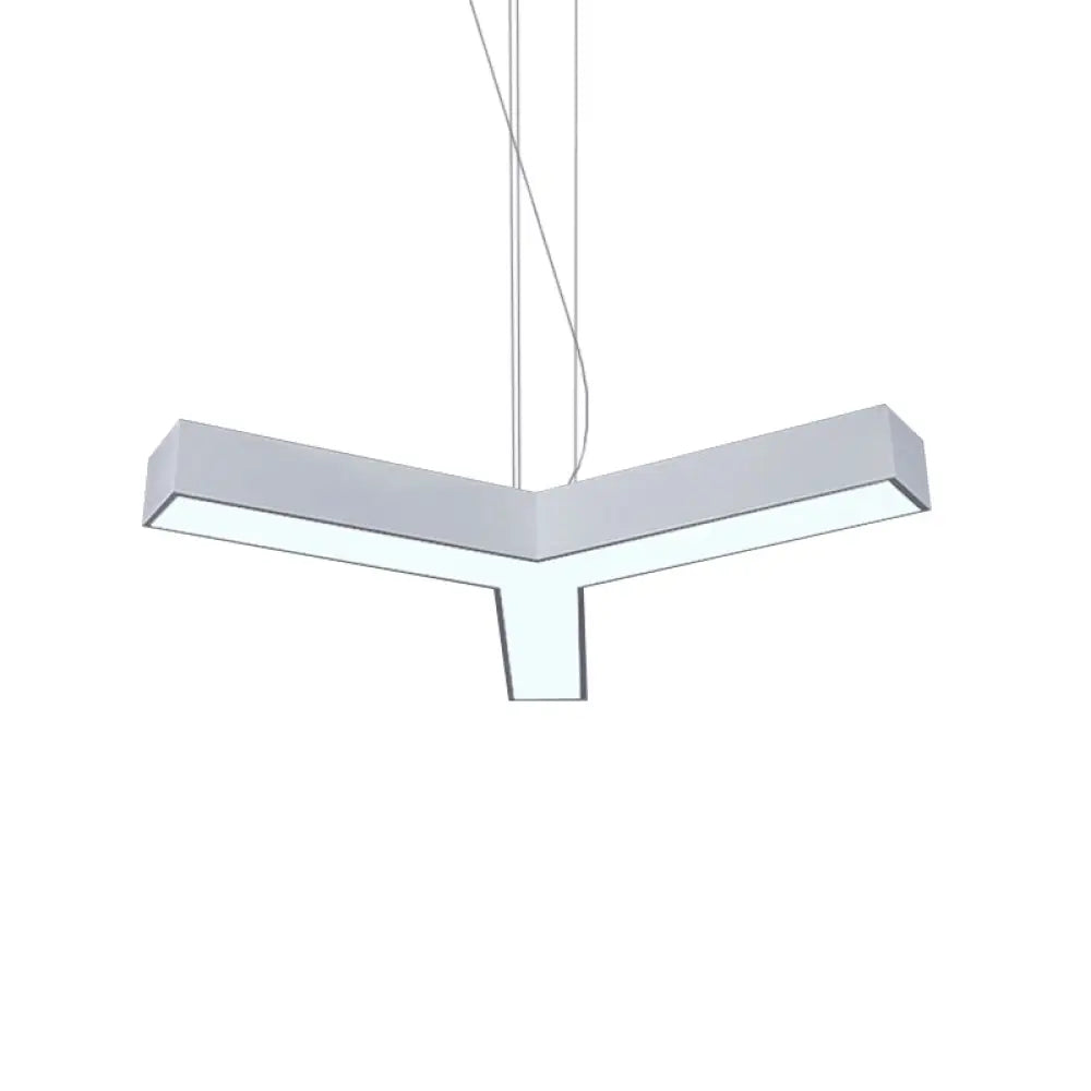 Modern Y-Shaped Gymnasium Led Ceiling Lamp In Black/White 3 Sizes Available White / 14’