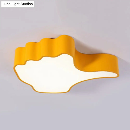 Modern Yellow Thumbs-Up Acrylic Flush Ceiling Light For Child’s Bedroom
