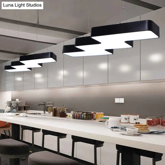 Modern Zigzag Ceiling Light: Creative Led Acrylic Office Pendant