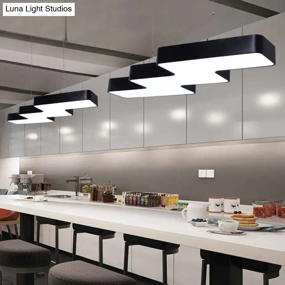 Modern Zigzag Ceiling Light: Creative Acrylic Led Pendant For Office Down Lighting