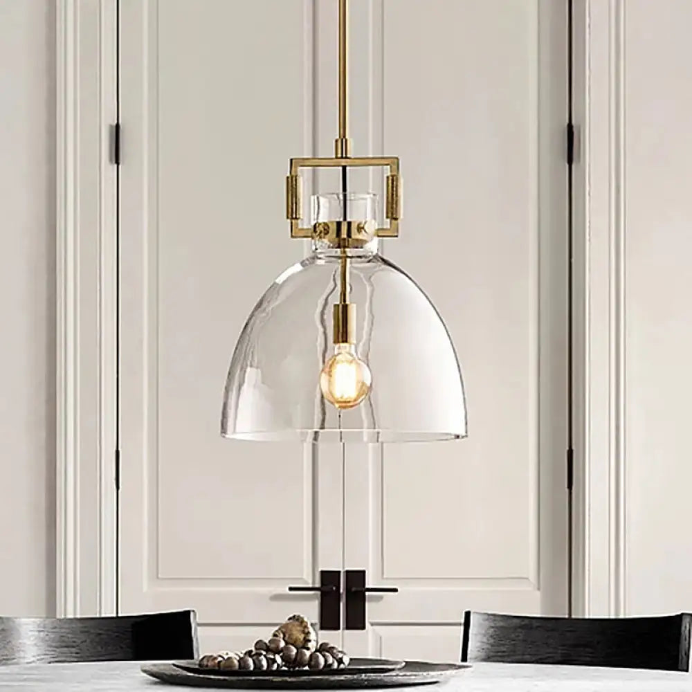 Modernism Globe/Cylinder/Triangle Hanging Light Clear Glass 1 Head Ceiling Suspension Lamp For