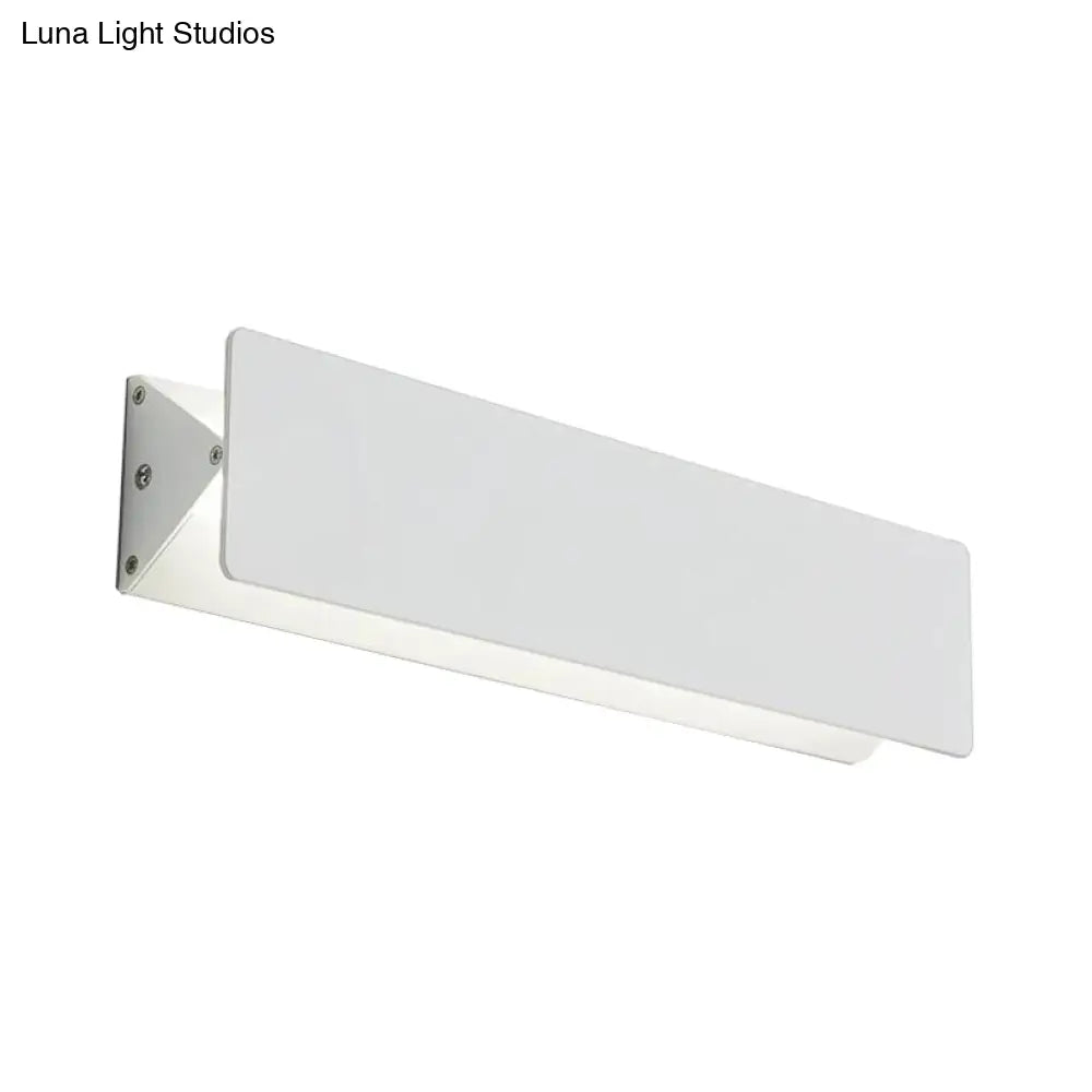 Modernism Style Linear Wall Sconce - Aluminum Led Lamp In White 7/14 Wide