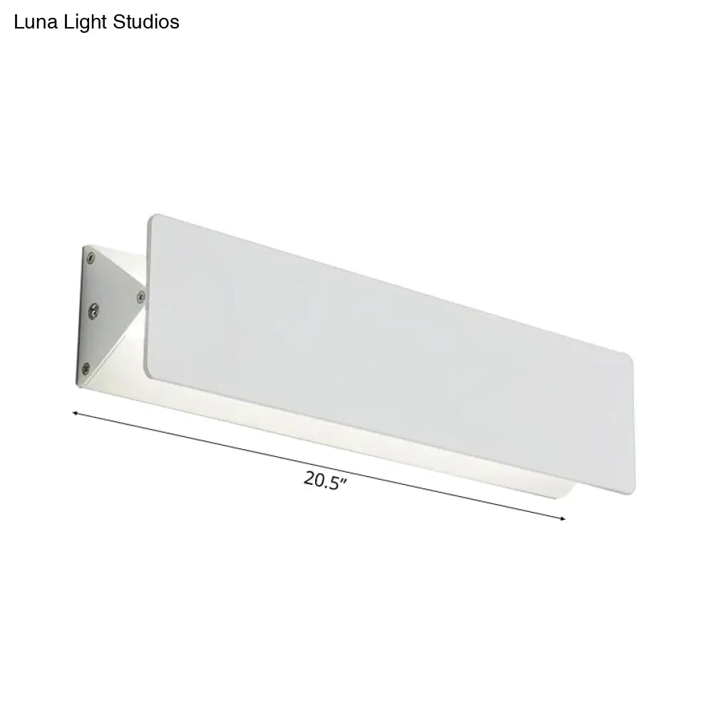 Modernism Style Linear Wall Sconce - Aluminum Led Lamp In White 7/14 Wide