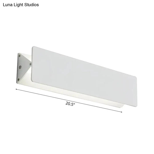 Modernism Style Linear Wall Sconce - Aluminum Led Lamp In White 7/14 Wide