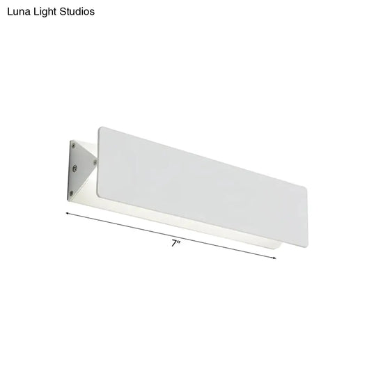 Modernism Style Linear Wall Sconce - Aluminum Led Lamp In White 7/14 Wide