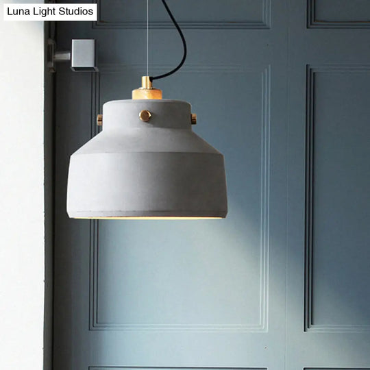 Grey Cement Suspension Lamp - Modernist 1 Light Hanging Ceiling Fixture Multiple Sizes Available /