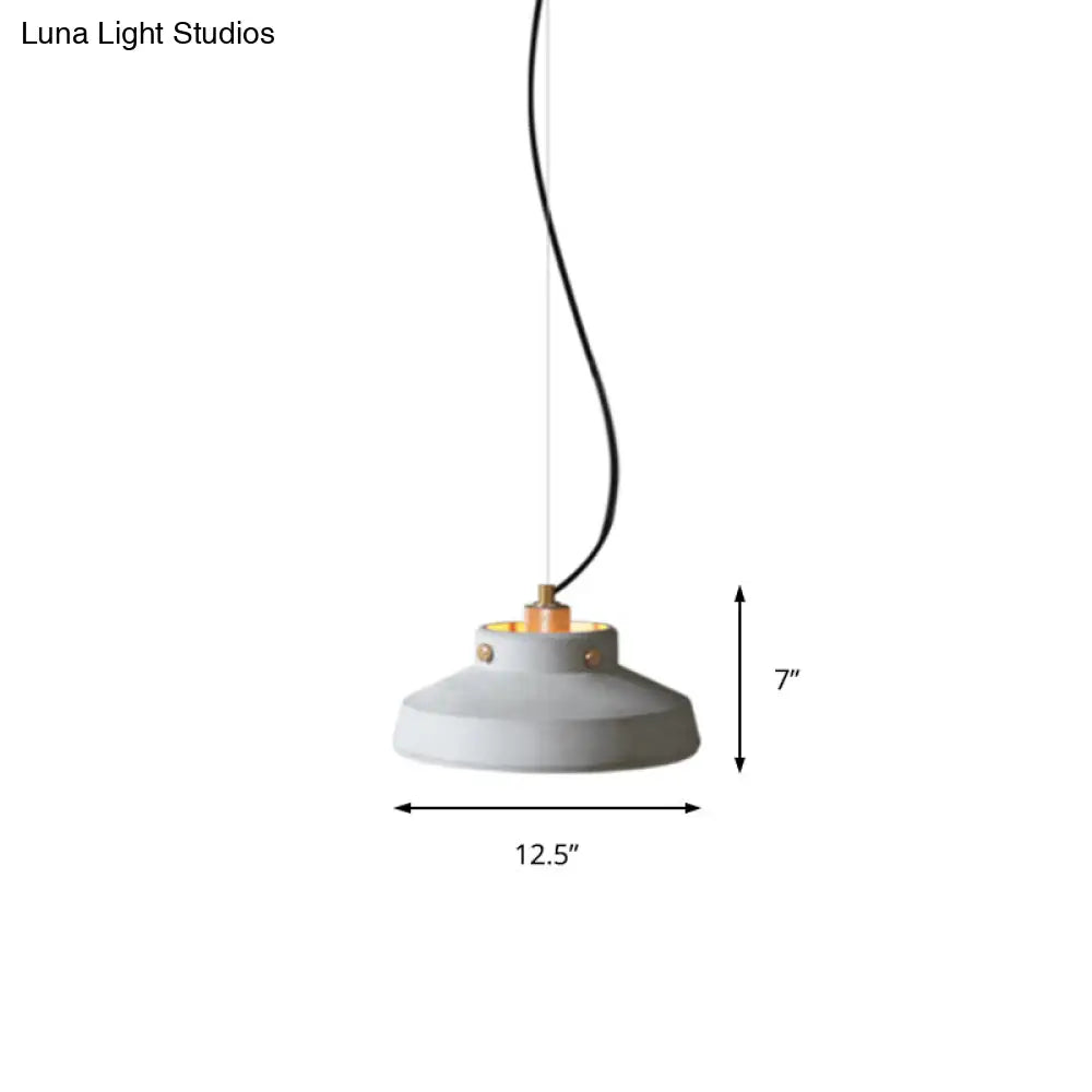 Grey Cement Suspension Lamp - Modernist 1 Light Hanging Ceiling Fixture Multiple Sizes Available