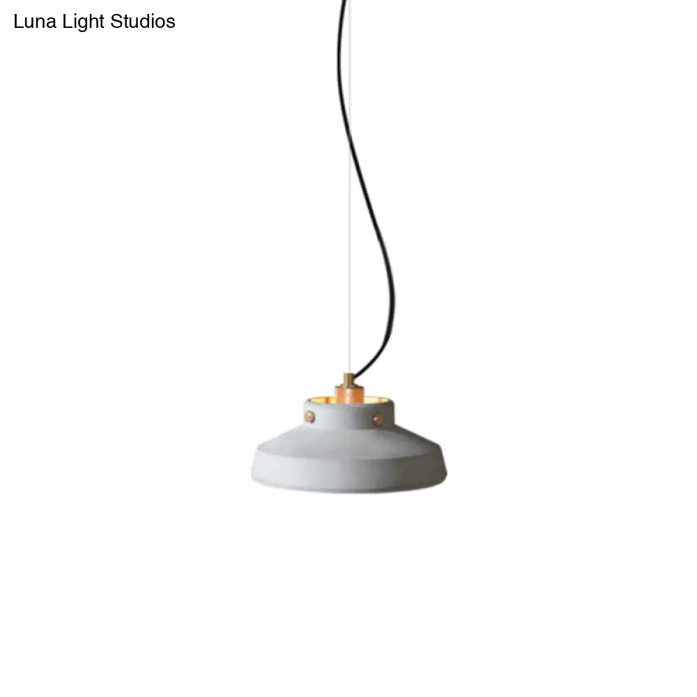 Grey Cement Suspension Lamp - Modernist 1 Light Hanging Ceiling Fixture Multiple Sizes Available /