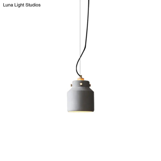 Grey Cement Suspension Lamp - Modernist 1 Light Hanging Ceiling Fixture Multiple Sizes Available / 7