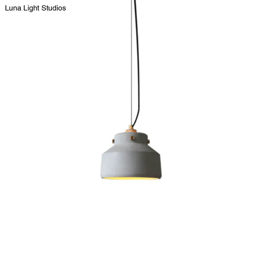 Modernist 1-Light Grey Mason Jar Cement Pendant Lamp - 7’/10’/12.5’ Width