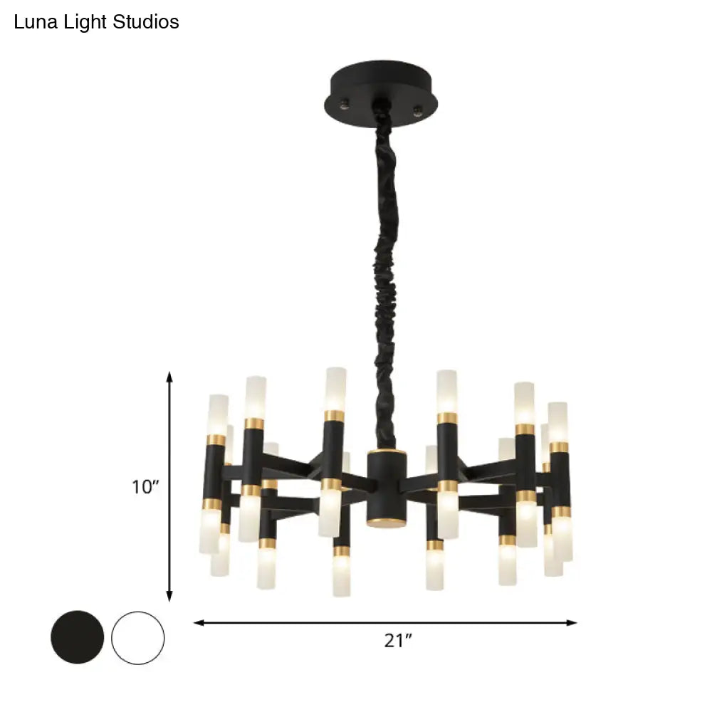 Modernist 24-Light Led Radial Ceiling Lamp In Black/Gold Or White/Gold