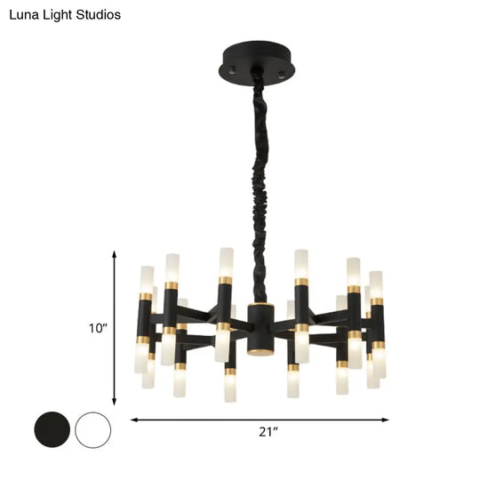 Modernist 24-Light Led Radial Ceiling Lamp In Black/Gold Or White/Gold