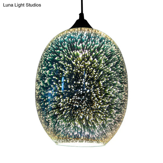 Modernist 1-Light 3D Glass Geometry Pendant For Living Room