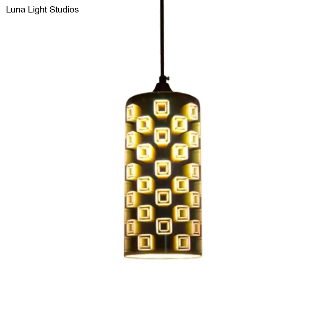 Modernist 1-Light 3D Glass Geometry Pendant For Living Room Multi-Color / E