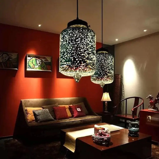 Modernist 3D Glass Geometry Pendant Light - Perfect For Living Rooms Multi-Color / A