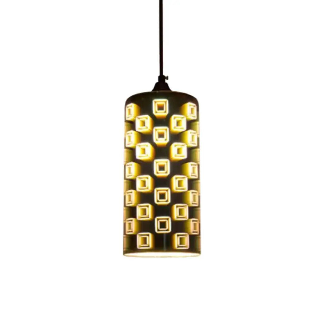 Modernist 3D Glass Geometry Pendant Light - Perfect For Living Rooms Multi-Color / E