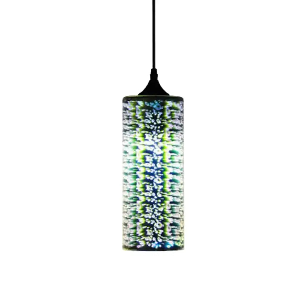 Modernist 3D Glass Geometry Pendant Light - Perfect For Living Rooms Multi-Color / F