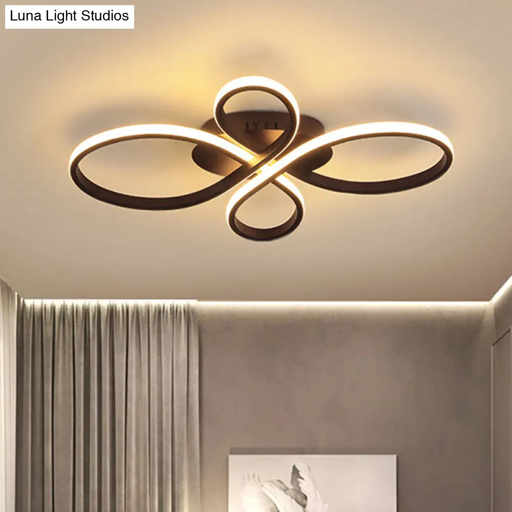 Modernist Acrylic Flower Flush Mount Ceiling Light Fixture - White/Coffee Led 23.5/31.5/39