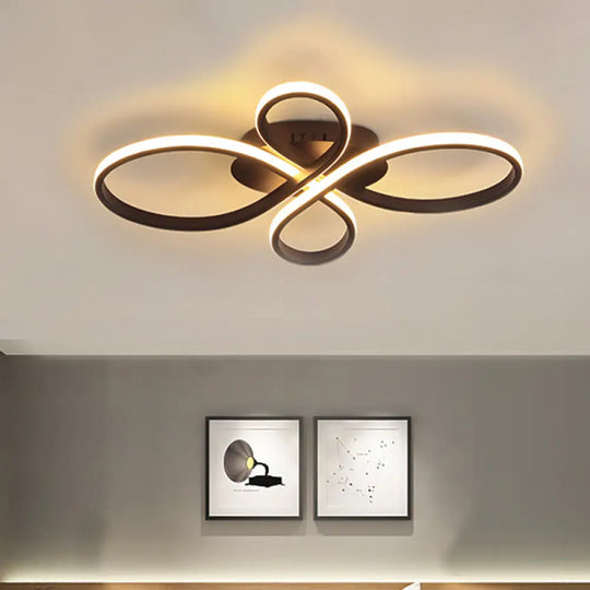 Modernist Acrylic Flower Flush Mount Ceiling Light Fixture - White/Coffee Led 23.5’/31.5’/39