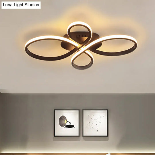 Modernist Acrylic Flower Flush Mount Ceiling Light Fixture - White/Coffee Led 23.5/31.5/39 Coffee /