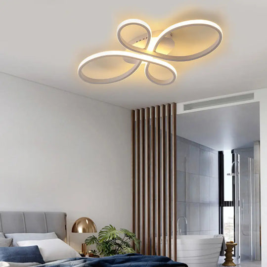 Modernist Acrylic Flower Flush Mount Ceiling Light Fixture - White/Coffee Led 23.5’/31.5’/39