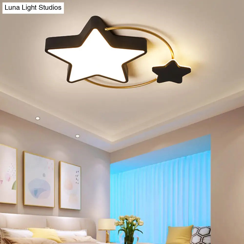 Modernist Acrylic Flush Mount Ceiling Light For Bedroom - Pentagram Design