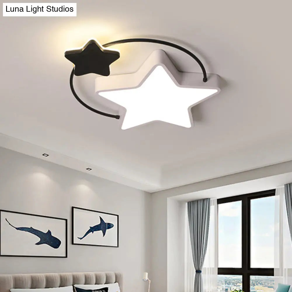 Modernist Acrylic Flush Mount Ceiling Light For Bedroom - Pentagram Design