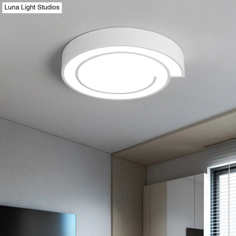 Modernist Acrylic Flushmount Lighting: Whistling Led Ceiling Lamp For Bedroom In Warm/White Light