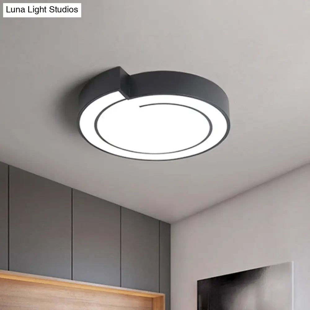 Modernist Acrylic Flushmount Lighting: Whistling Led Ceiling Lamp For Bedroom In Warm/White Light