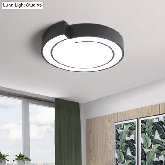 Modernist Acrylic Flushmount Lighting: Whistling Led Ceiling Lamp For Bedroom In Warm/White Light