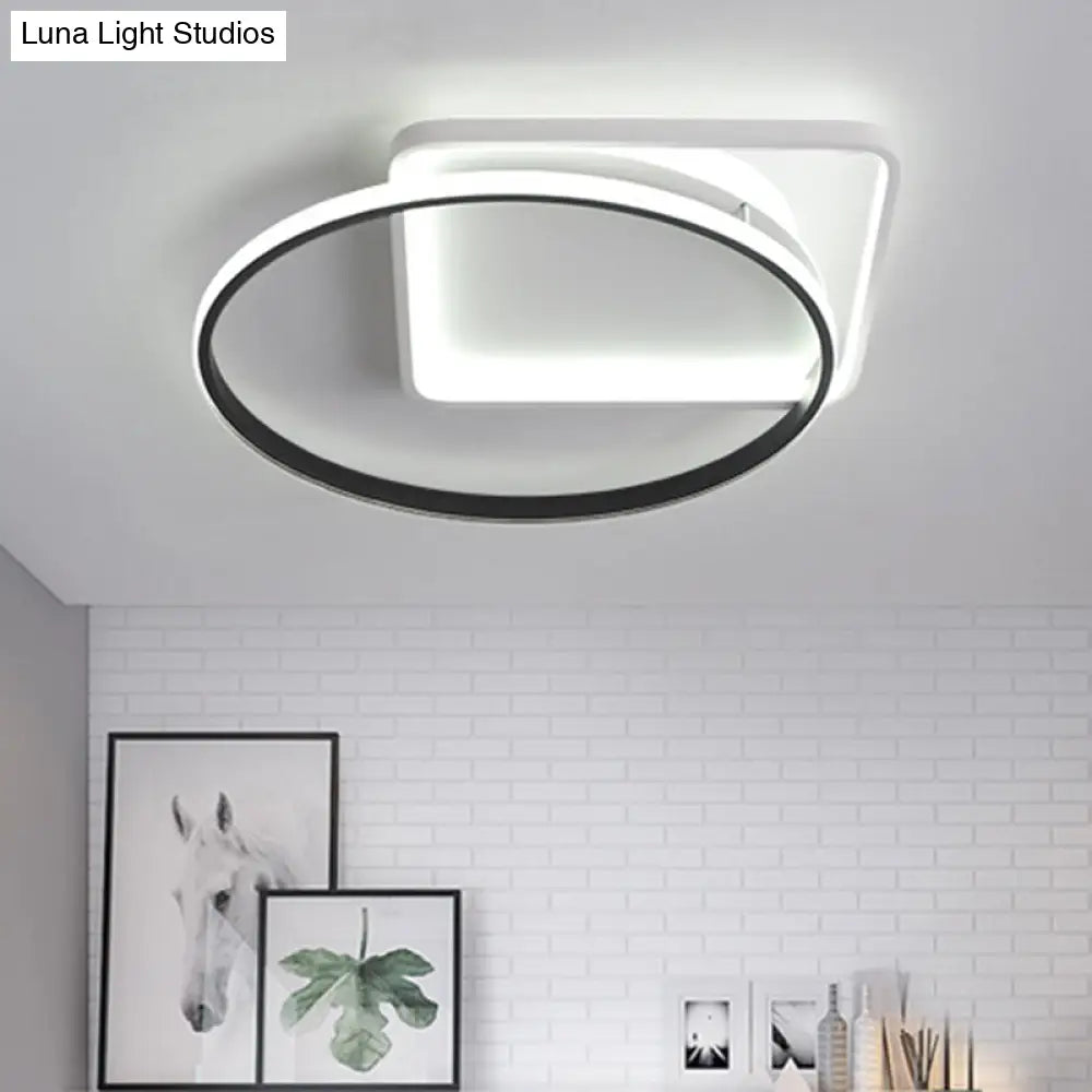 Modernist Acrylic Led Flushmount Ceiling Light In White/Warm 16/19.5 Wide White / 16