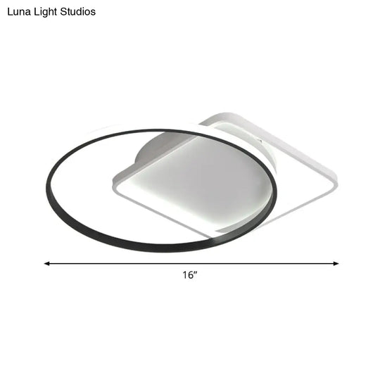 Modernist Acrylic Led Flushmount Ceiling Light In White/Warm 16’/19.5’ Wide