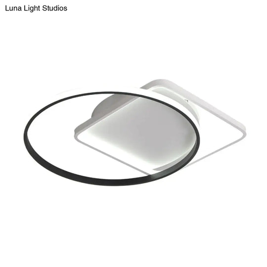 Modernist Acrylic Led Flushmount Ceiling Light In White/Warm 16/19.5 Wide