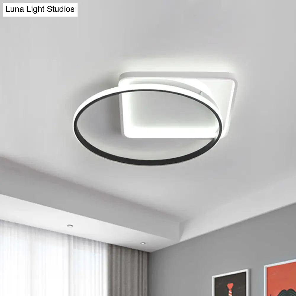 Modernist Acrylic Led Flushmount Ceiling Light In White/Warm 16/19.5 Wide