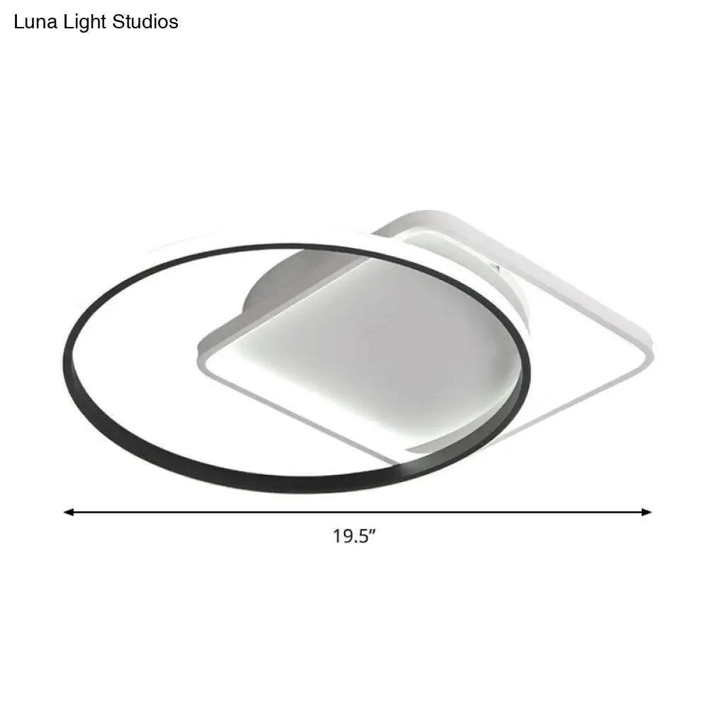 Modernist Acrylic Led Flushmount Ceiling Light In White/Warm 16/19.5 Wide