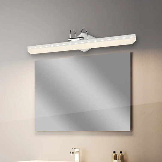 Modernist Acrylic Linear Led Vanity Wall Sconce - 15/19/23 Wide Black/White Curved Arm Natural Light