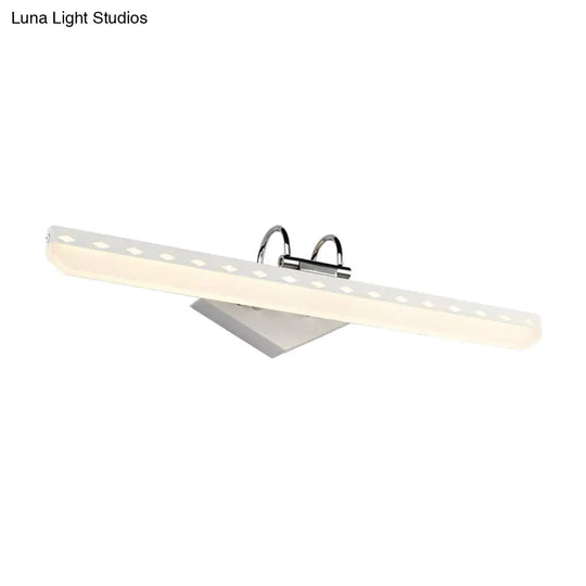 Modernist Acrylic Linear Led Vanity Wall Sconce - 15/19/23 Wide Black/White Curved Arm Natural Light