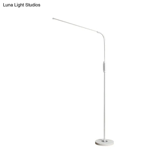 Modernist Adjustable Metallic Linear Standing Lamp - Black/White Led Floor Reading Light