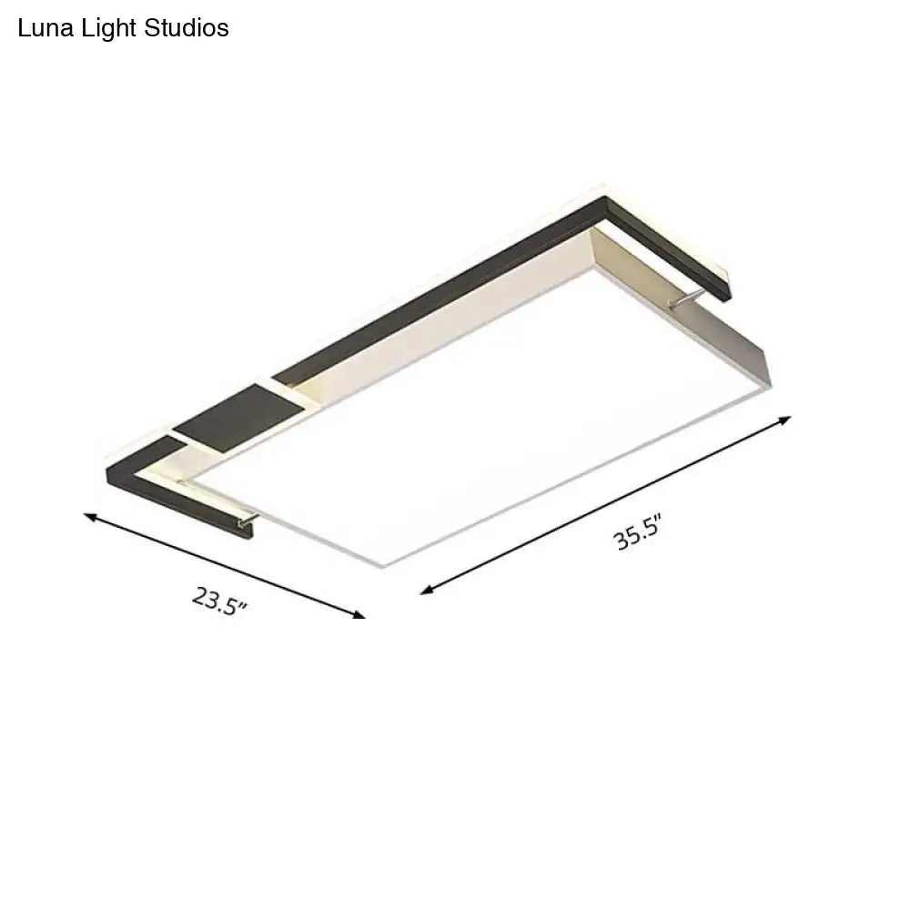 Modernist Black/Gold Led Flush Mount Lamp - 16’/19.5’/35.5’ Wide Iron Ceiling Fixture For